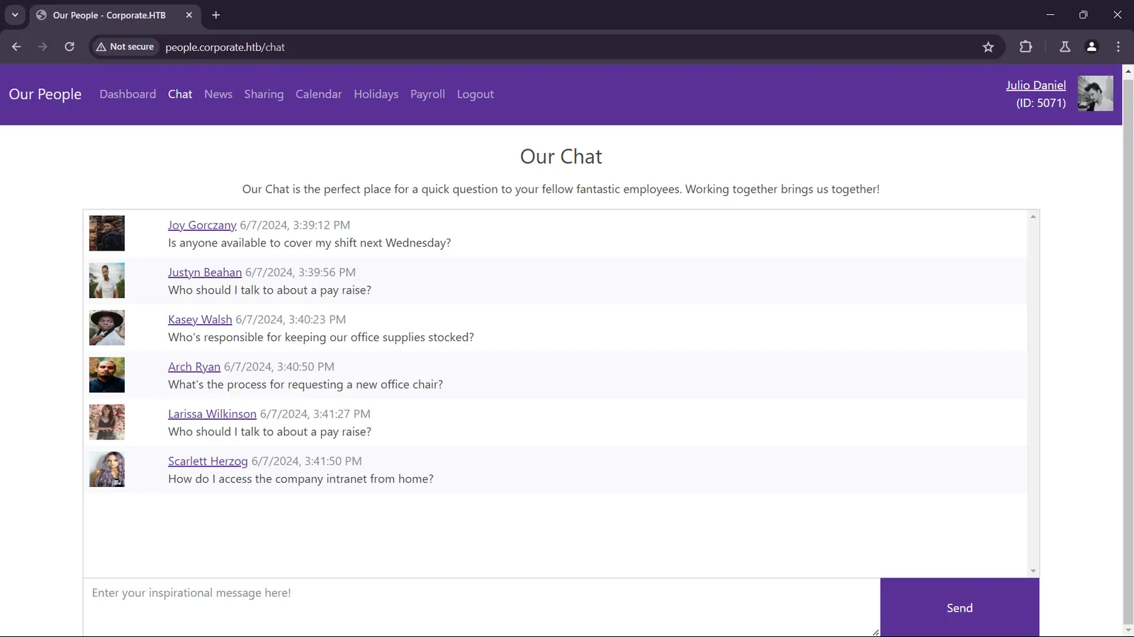Employee collaboration platform